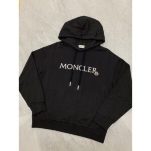 Moncler 刺繡字母設計 經典款 黑色 帽t