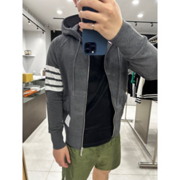 Thom Browne Tb 經典 棉圈設計 深灰色 連帽 外套