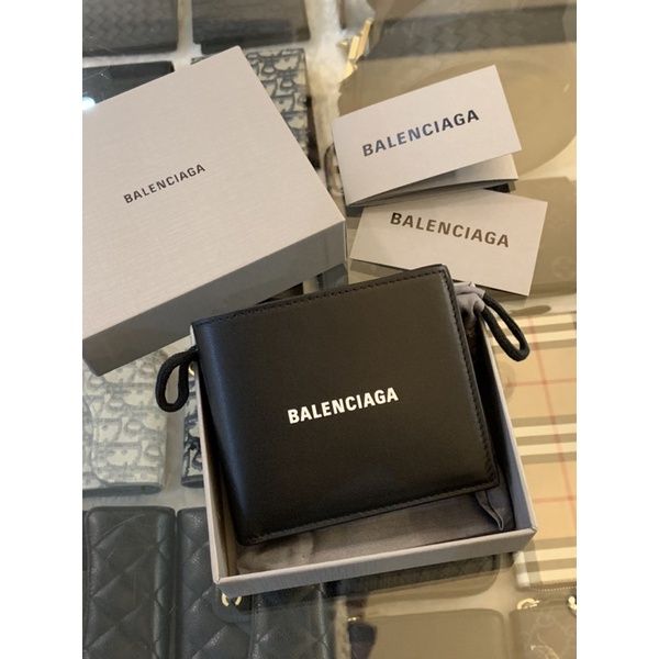 Balenciaga 巴黎世家 經典 字母logo設計 黑色 男生 短夾