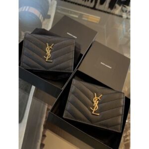 YSL Saint Laurent 聖羅蘭 對開 扣子 女生 短夾
