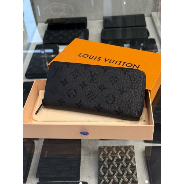 Louis Vuitton LV 午夜黑 經典老花設計 新款 男生 拉鏈長夾
