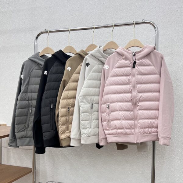 𝗗𝗲𝘀𝗰𝗲𝗻𝘁𝘀 迪桑特拼接袖連帽羽絨服  新款輕薄拼接羽絨服 男女同款防風厚實羽絨服 連帽外套