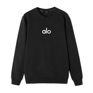 alo胸口字母印花男女同款純棉衛衣 毛圈衛衣休閒運動長袖衛衣大學T